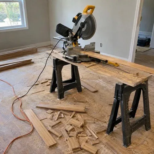 Oak stair treads cut for a builder staircase upgrade in New Hamburg