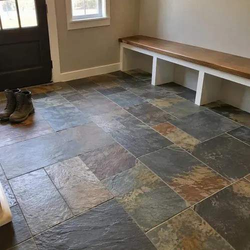 Slate mudroom floor of the kind we install in Woolwich Township farmhouses